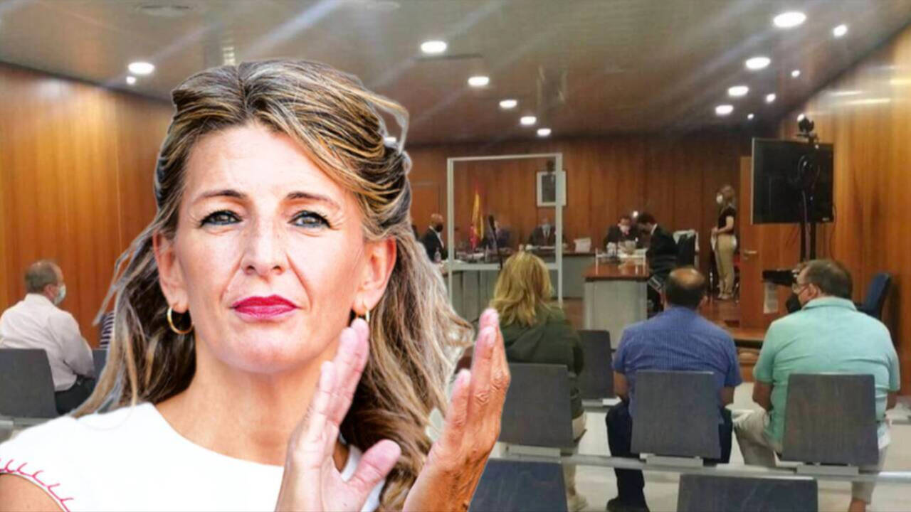 Yolanda Díaz y la Audiencia de Málaga de fondo