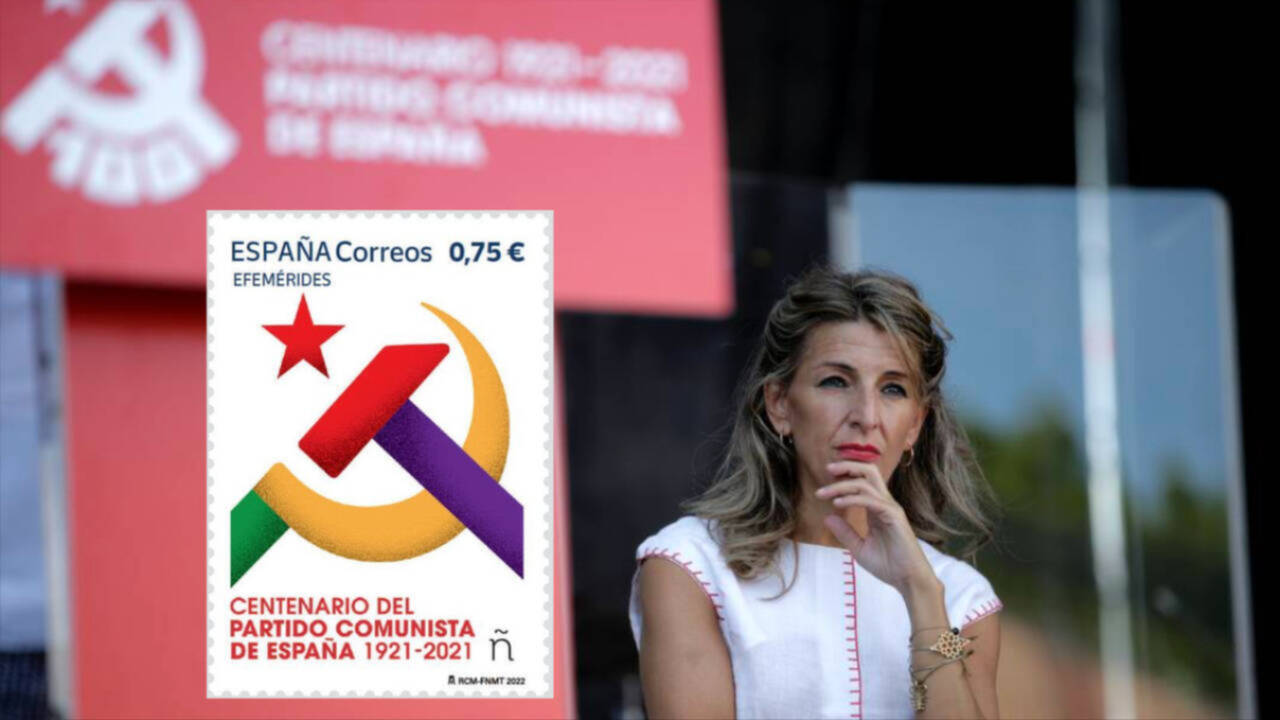 Yolanda Díaz y el sello conmemorativo al comunismo