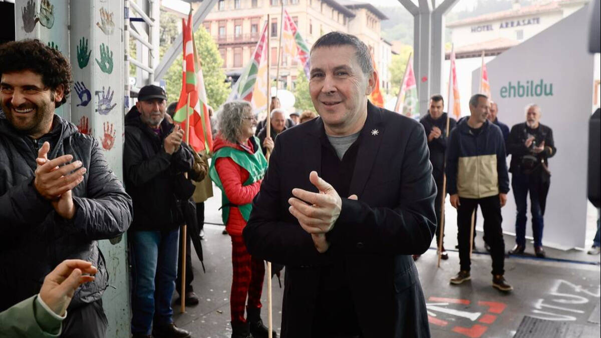 Arnaldo Otegi, a su llegada a un acto político de EH Bildu.