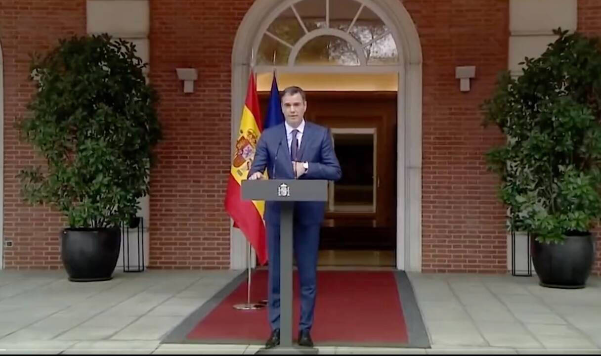 El presidente del Gobierno, Pedro Sánchez, comparece en la Moncloa para anunciar el adelanto de las elecciones generales al 23 de julio