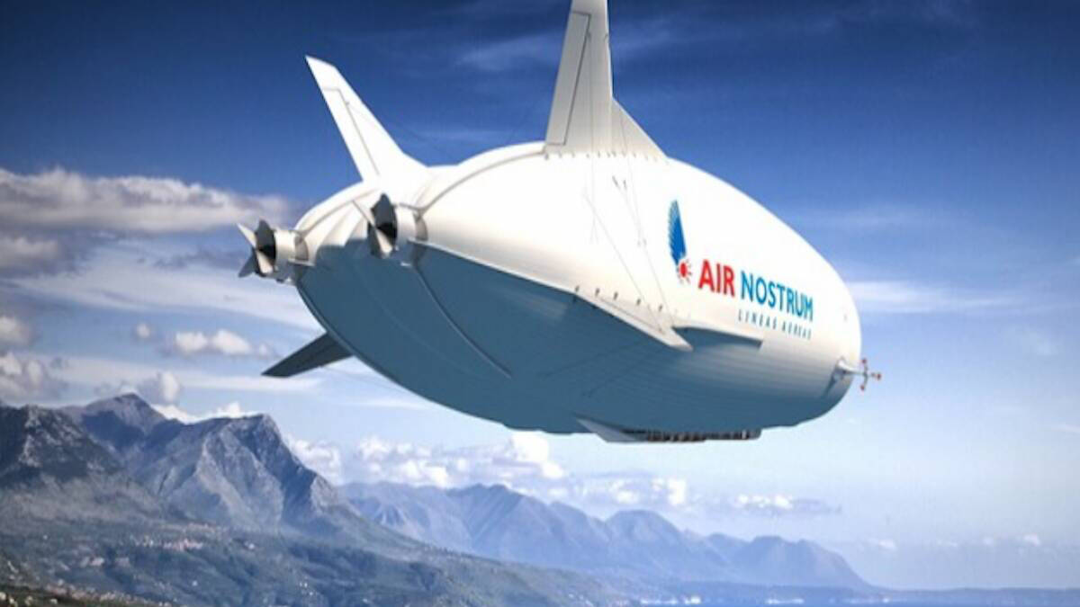 Recreación del Airlander 10 con el que operará Air Nostrum vuelos nacionales a partir de 2026.