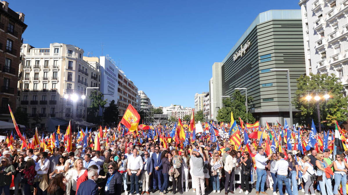 Aspecto de la protesta del PP en Madrid