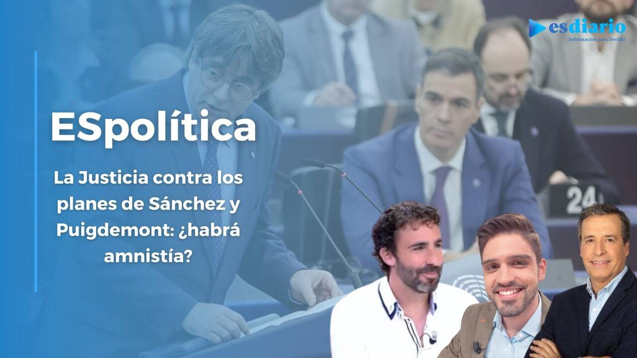 En el fondo de la imagen se ve a Pedro Sánchez junto a Carles Puigdemont