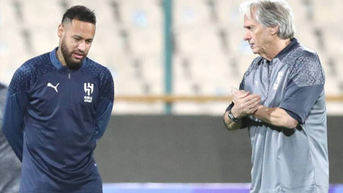 Neymar, durante un entrenamiento con el Al-Hilal.