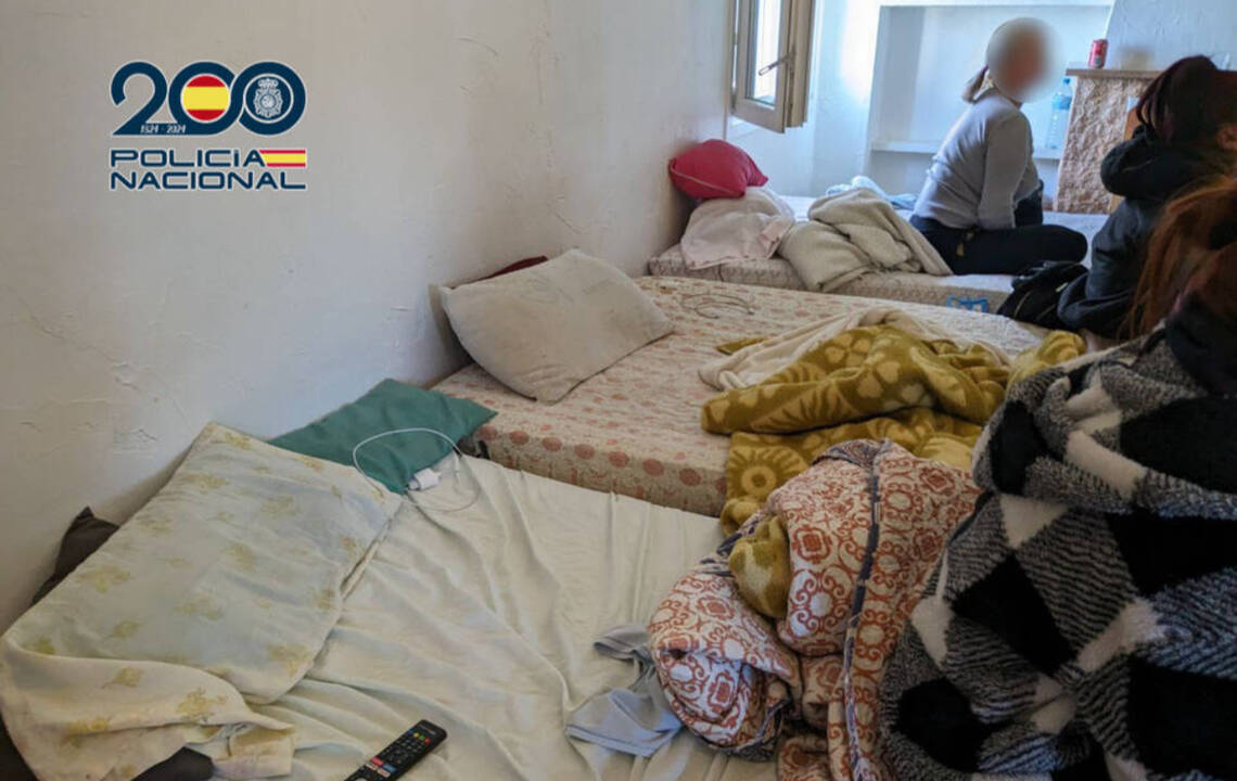 La habitación donde vivían las víctimas de trata.