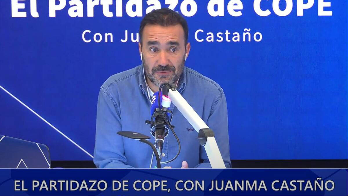 Juanma Castaño durante 'El Partidazo' de COPE. (FOTO: Youtube de 'El Partidazo')