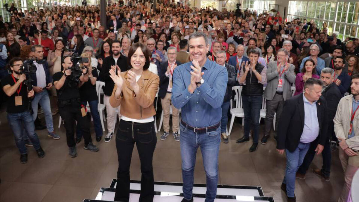 Diana Morant y Pedro Sánchez en el congreso del PSPV.