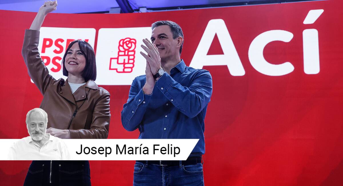 El secretario general del PSOE y presidente del Gobierno, Pedro Sánchez, y la líder del PSPV, Diana Morant