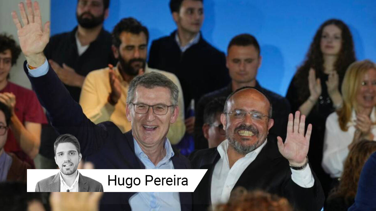 Alberto Núñez Feijóo junto a Alejandro Fernández, el candidato del PP a la Generalitat. Foto de Tarek.