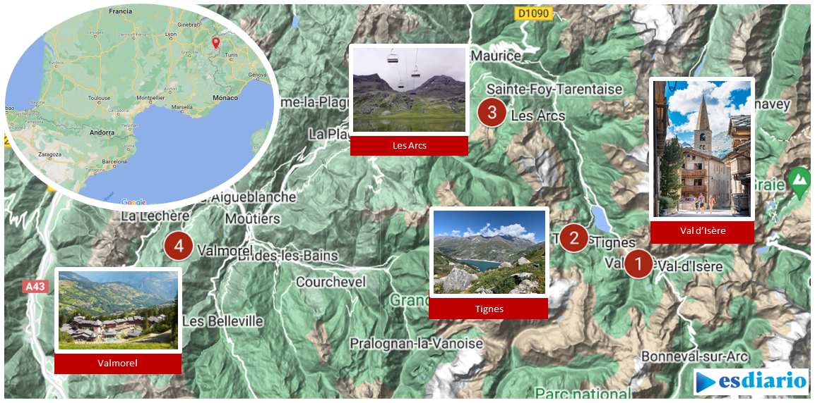 Mapa Alpes Franceses - Esdiario.com
