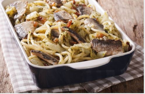 Receta de pasta con sardinas o con le sarde