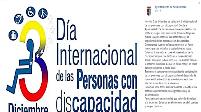El logotipo con la bandera venezolana en la página de FB del Consistorio de Navalcarnero.