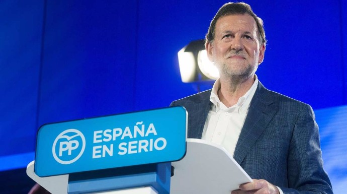 Rajoy durante un mitin en La Coruña posterior a la agresión.