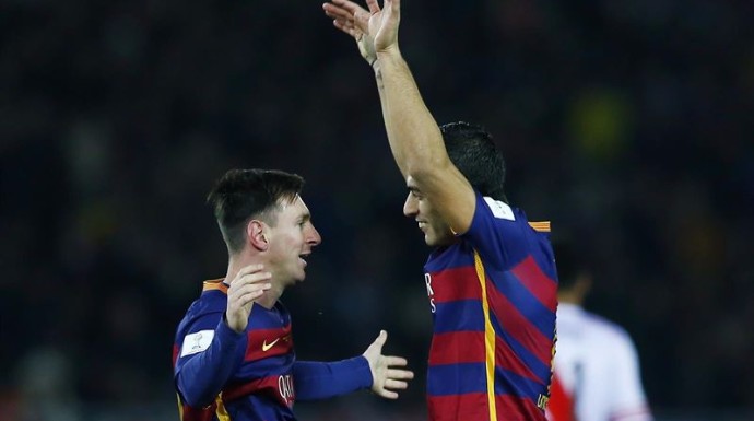 Messi y Suárez igualan a Delgado como máximos goleadores.