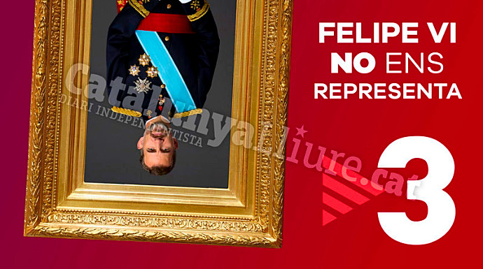 Campaña contra la emisión del discurso de Felipe VI en TV3.