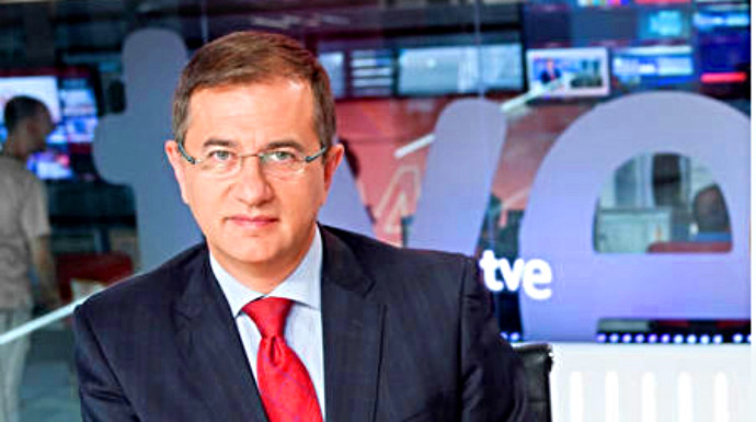 Pedro Carreño, en los informativos de fin de semana de TVE. 