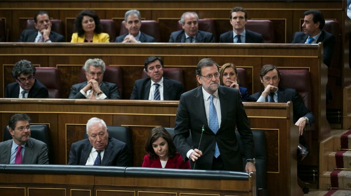 Rajoy presidiendo la bancada del PP.