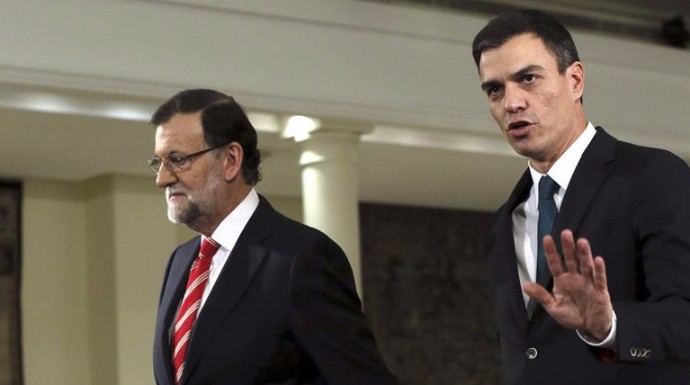 Rajoy y Sánchez en una reunión en La Moncloa.