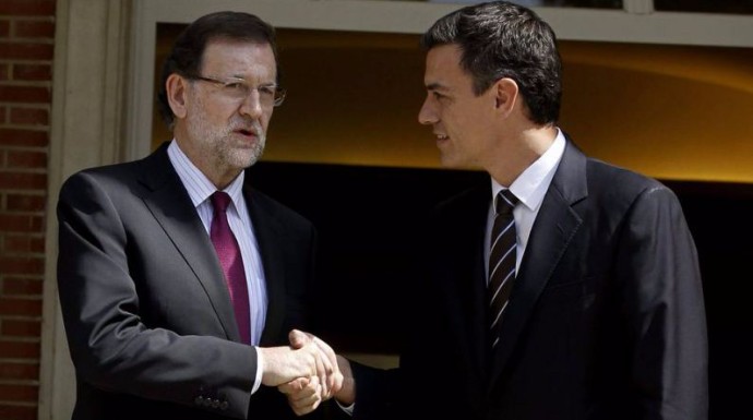 Rajoy y Sánchez durante una reunión en La Moncloa.