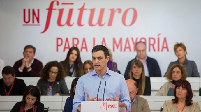 Pedro Sánchez durante su intervención en el Comité Federal de este lunes.