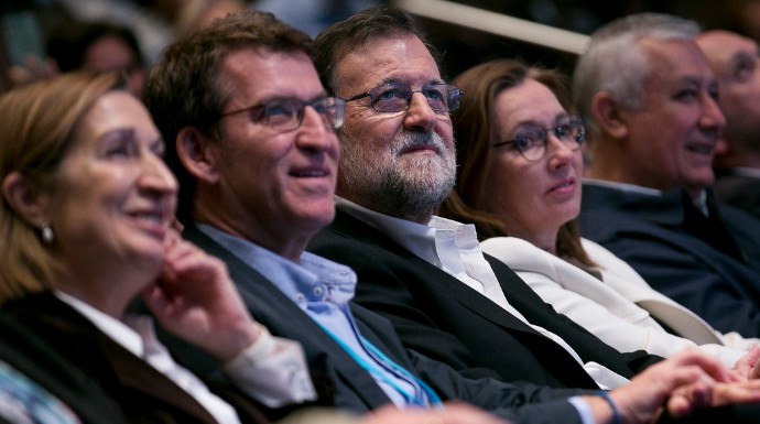 Rajoy y Núñez Feijóo este domingo en un acto.