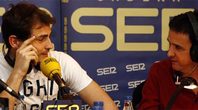 Iker Casillas durante su entrevista en la SER con José Ramón de la Morena.