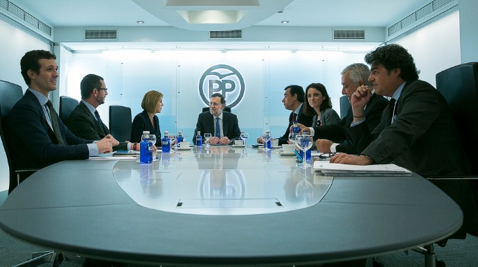 Rajoy durante el comité de dirección de esta semana.