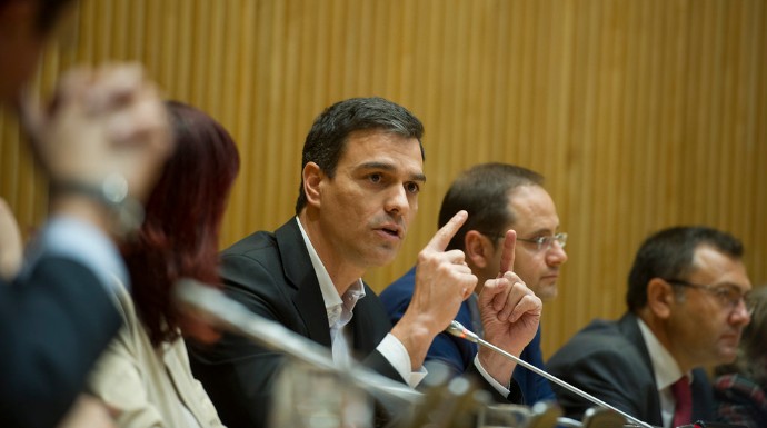 Pedro Sánchez durante su intervención ante su grupo parlamentario.