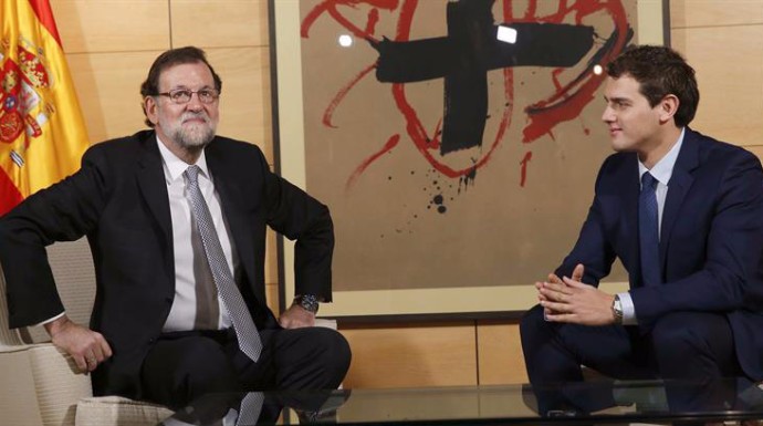 Rajoy y Rivera durante una reunión en La Moncloa.