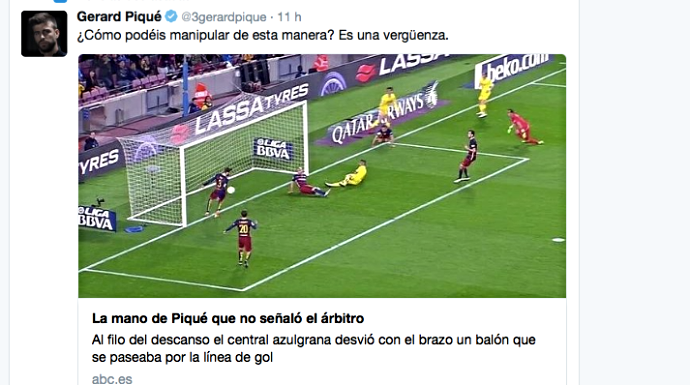 Otro polémico tuit de Piqué. 