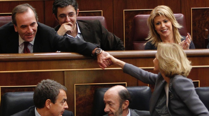 Madina, junto a Zapatero en el Congreso