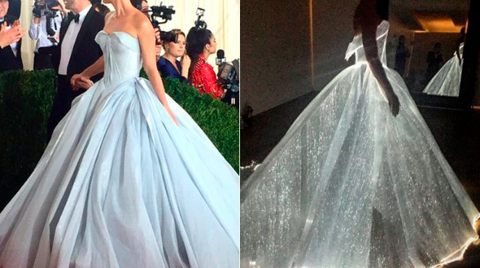 El diseñador Zac Posen consiguió que el vestido de Claire Danes brillara en la oscuridad.