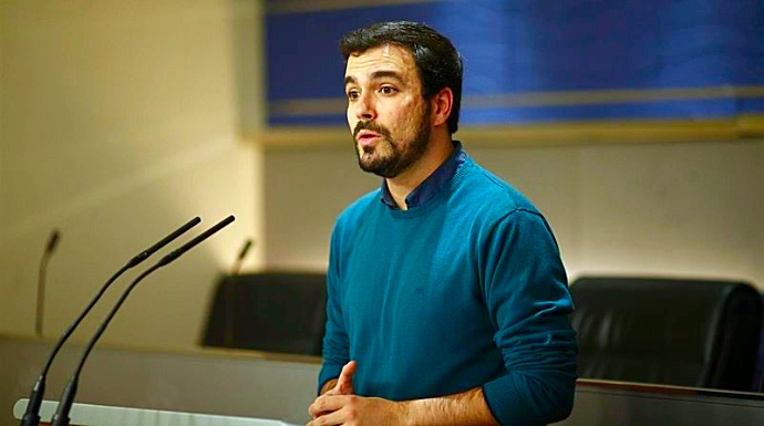 Alberto Garzón, este sábado en el Consejo de Política Federal de IU.