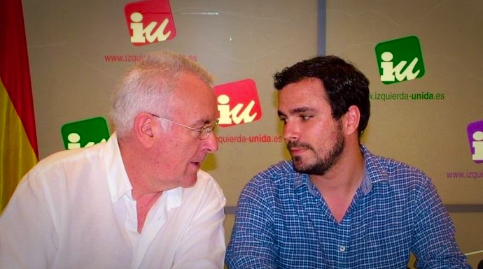 Cayo Lara y Alberto Garzón, en un acto de Izquierda Unida. 