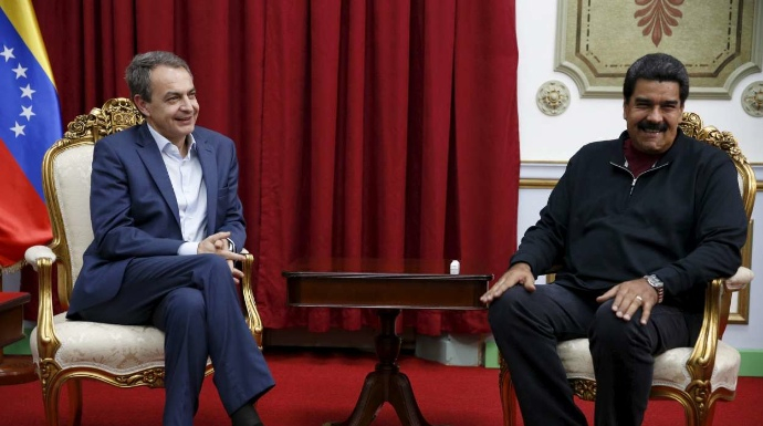 Zapatero con Maduro, en un viaje anterior del ex presidente a Venezuela