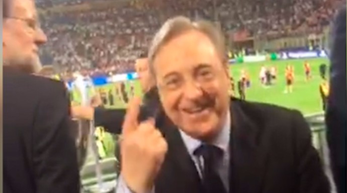 El presidente del Real Madrid sacó su vena humorística para responder con sorna a los ataques.