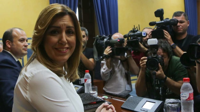 La presidenta andaluza, Susana Díaz, ante la comisión que investiga el fraude de la formación.