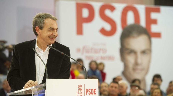 Zapatero, en un mítin del PSOE