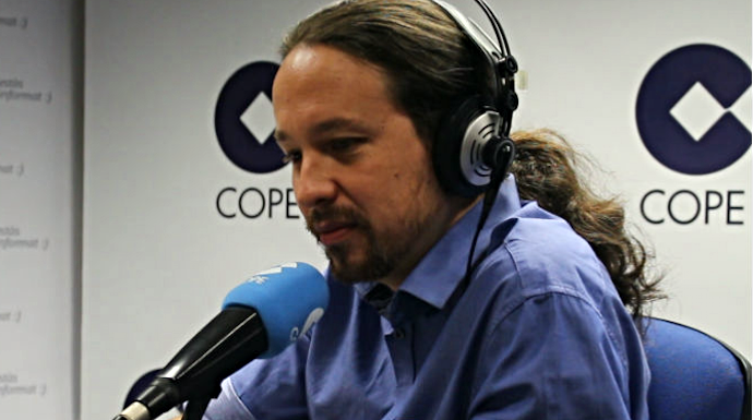 Pablo Iglesias, durante una entrevista en un programa de COPE.