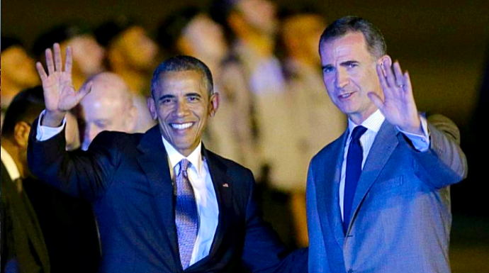 Obama y el Rey Felipe VI esta noche en Torrejón.