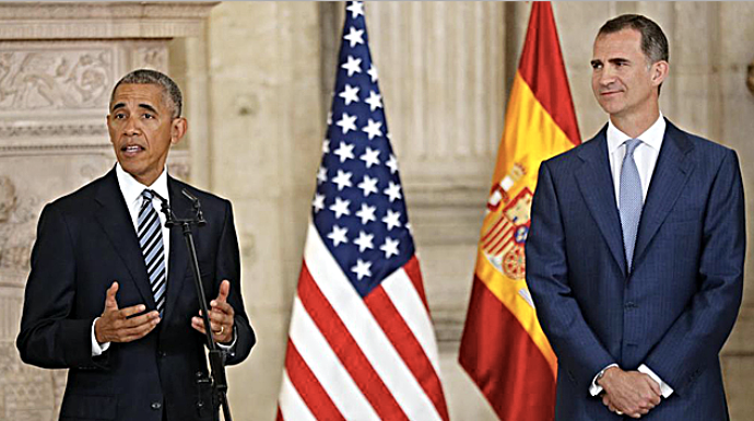 Obama y Felipe VI, en el Palacio Real.
