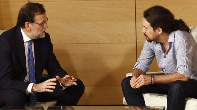 Mariano Rajoy y Pablo Iglesias, en su reunión de este martes