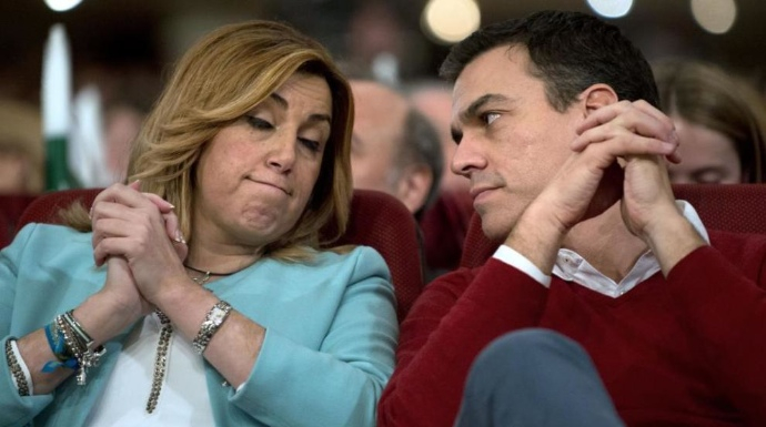 Susana Díaz y Pedro Sánchez, durante un acto del PSOE