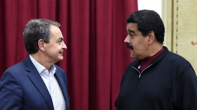 Zapatero con Maduro en una de sus visitas a Venezuela para mediar