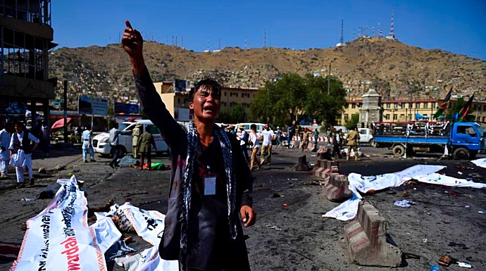 Una imagen del brutal atentado de este sábado en Kabul.