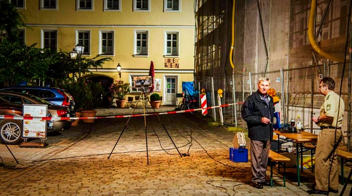 Instantes después de la explosión en una localidad de nuevo en la región de Baviera.