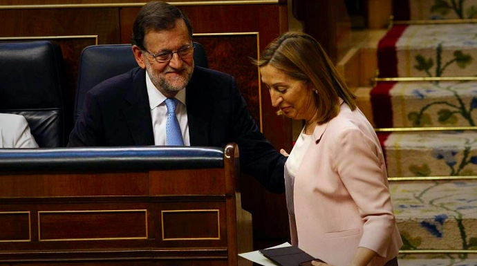 Mariano Rajoy y Ana Pastor, en el Congreso. 