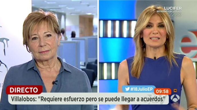 Celia Villalobos, en una intervención en Antena 3