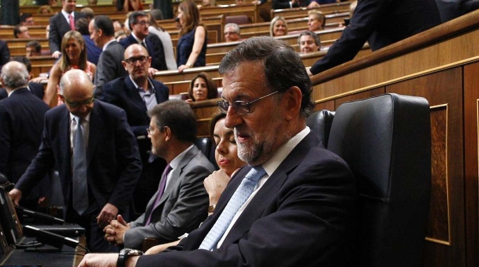 Rajoy, en su escaño