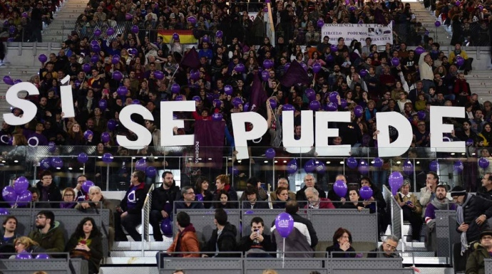 Una imagen de un mítin de Podemos
